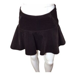 Hugo Boss Brown Corduroy Ruffled Mini Skater Skirt size small